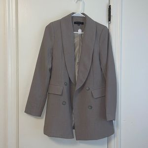 Express Taupe Double-Breasted Blazer